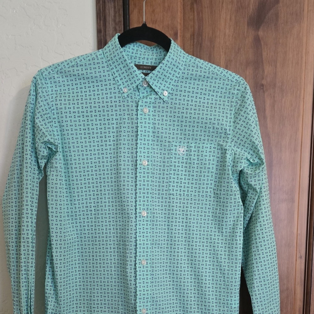 Youth Ariat Green Patterned Shirt